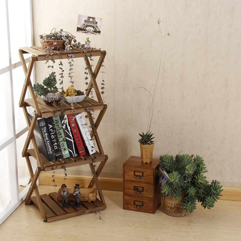 简易四层折叠阳台室内置物架子