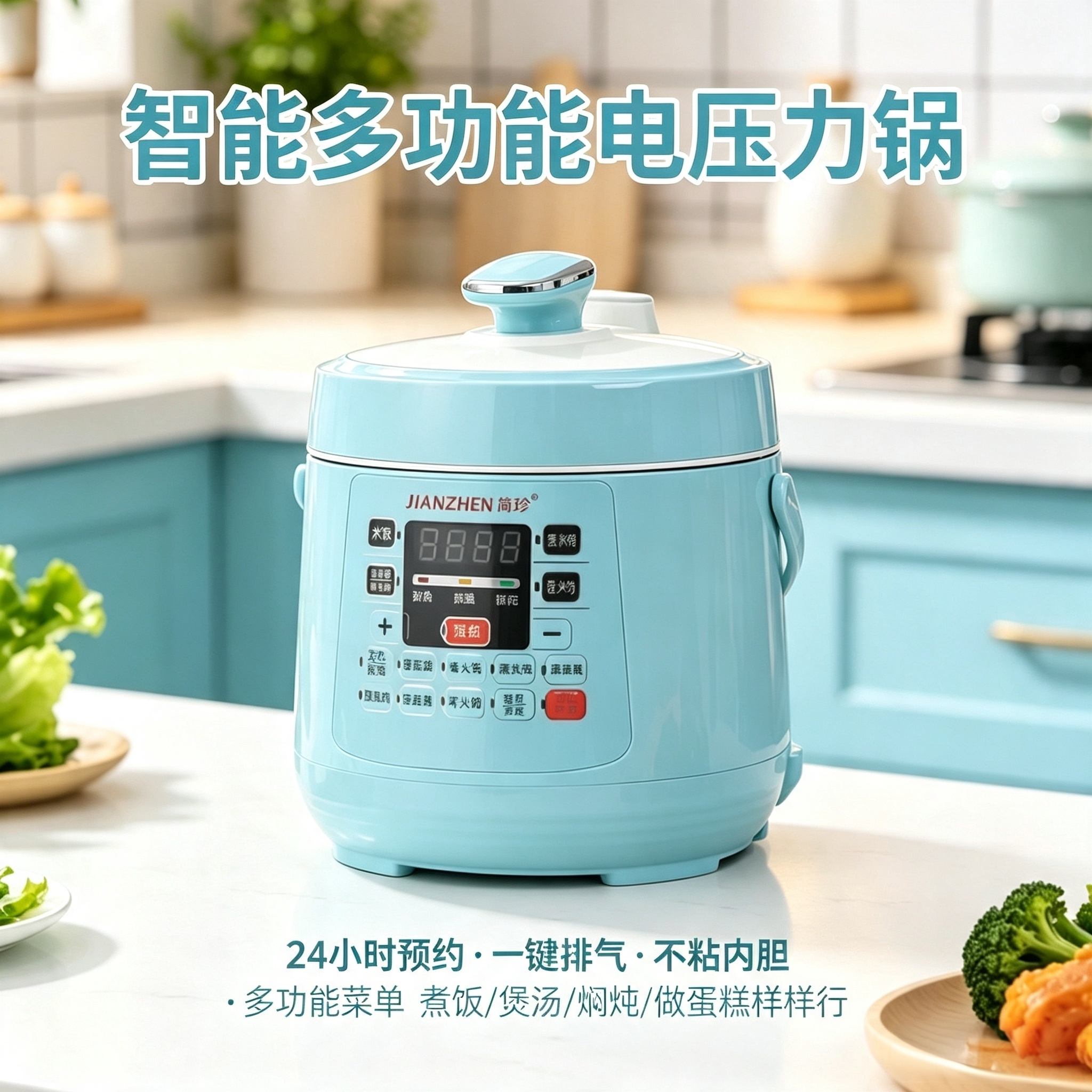 简珍2.5升不锈钢内胆电压力锅煲