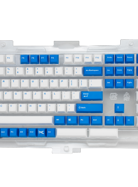 键匠MISTEL 蓝精灵白色黑色桔色PBT材质双色键帽OEM高度顺丰包邮