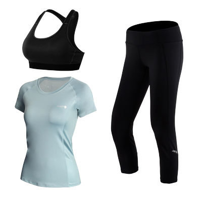 瑜伽服套装女夏款短袖美背