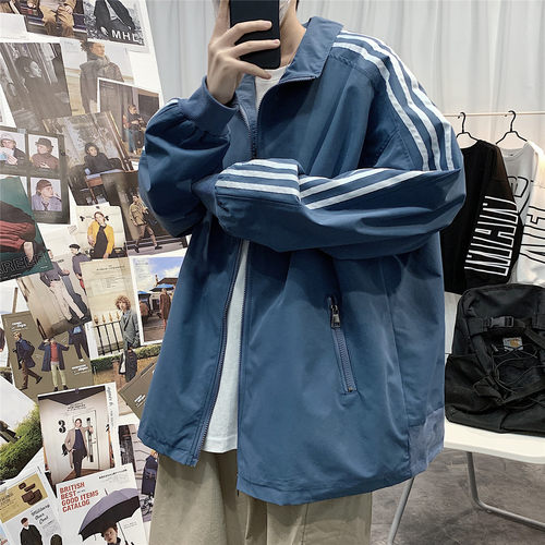 大码男装衣服宽松韩版潮流夹克