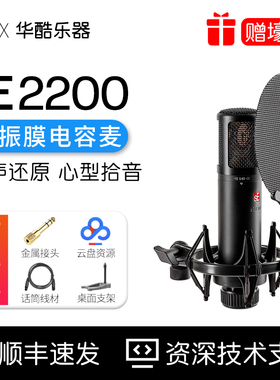 SE2200麦克风专业录音配音主播直播K歌声卡套装大振膜电容话筒