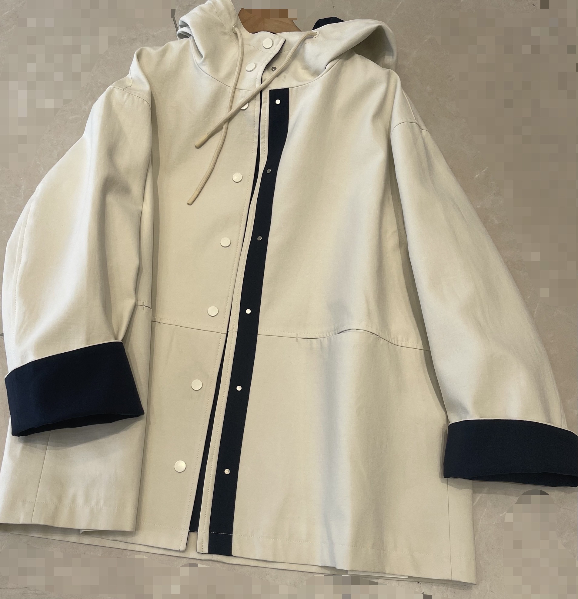 欧货复古连帽风衣外套女春秋季2025新款宽松慵懒风松弛中长款上衣