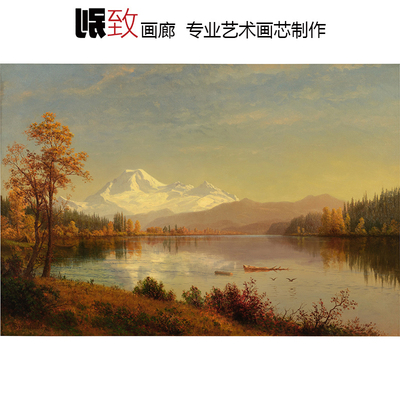 贝克山金秋湖景静谧山水装饰画