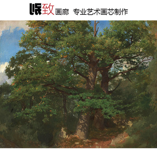 布列尼塔森林 Bonheur法国风景油画 客厅玄关餐厅装 饰画芯心 Rosa