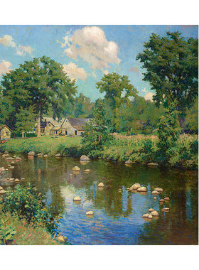 静谧的夏日美国风景油画装饰画
