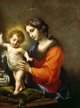 Madonna-and-Child 意大利Carlo Dolci人物油画 书房卧室装饰画芯