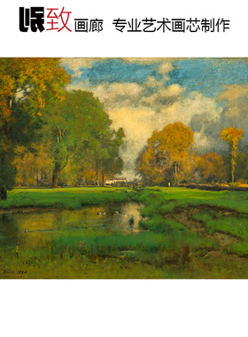 十月 George Inness美国风景油画 客厅玄关书房走廊卧室装饰画芯
