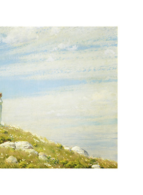 风起的日子 C.C Curran美国风景人物油画 玄关走廊餐厅装饰画芯心