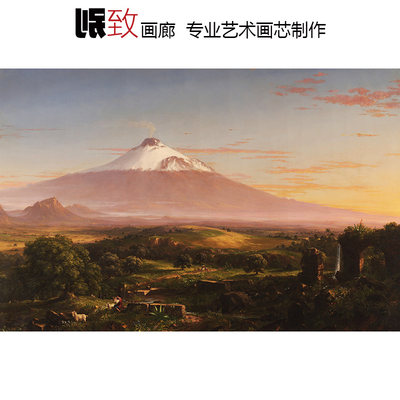 埃特纳山哈德逊河派风景油画