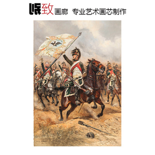 龙骑兵凯旋 Édouard Detaille法国军事人物油画 欧式酒店装饰画