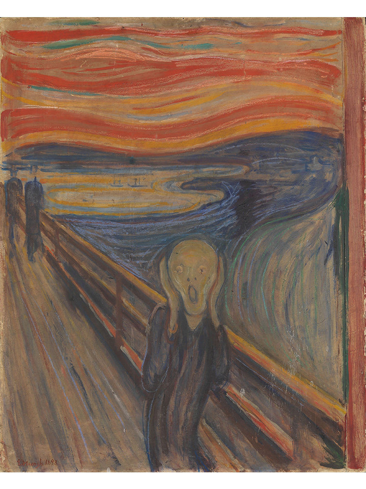 呐喊 edvard munch挪威表现主义名油画 客厅玄关走廊书房装饰画芯