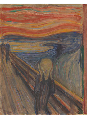 呐喊 Edvard Munch挪威表现主义名油画 客厅玄关走廊书房装饰画芯