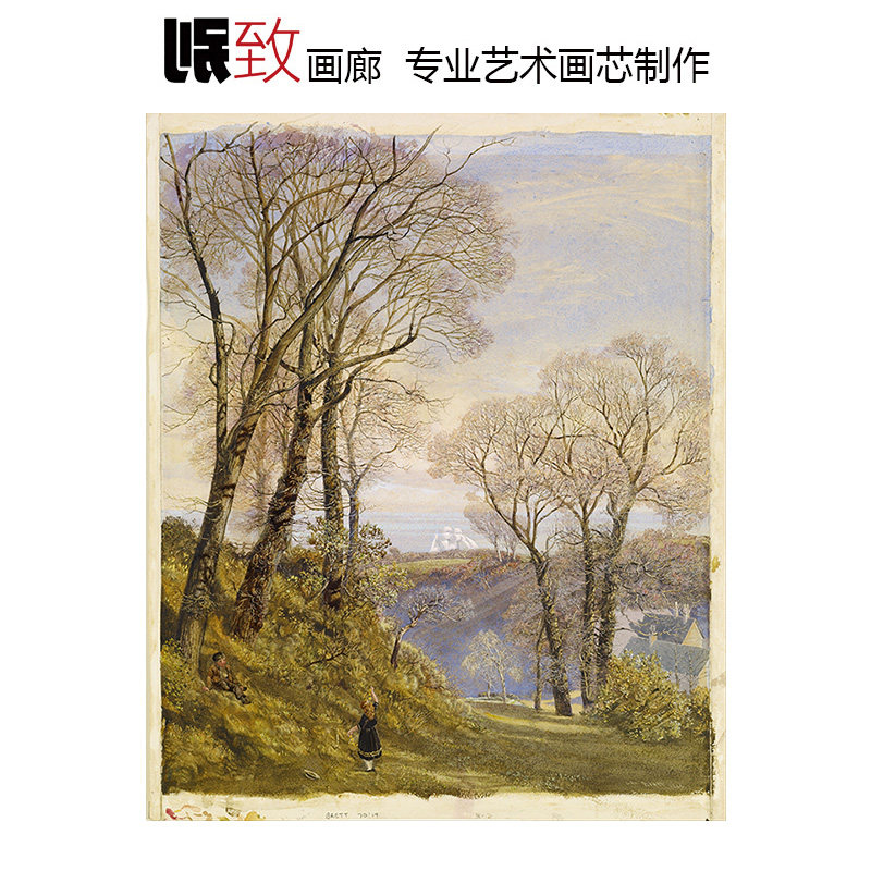 怀特岛的二月英国风景水彩装饰画