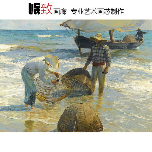 瓦伦西亚渔民西班牙人物风景油画