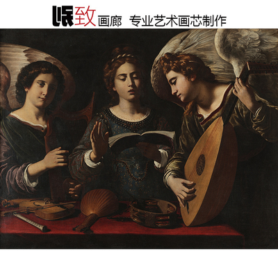 圣塞西莉亚与乐天使人物装饰画