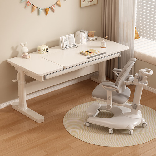 儿童学习桌小学生家用简约学习写字桌新款书桌升降桌椅套装实木桌