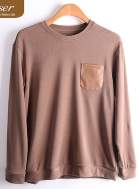 凯撒caser男士加绒卫衣冬季圆领加厚暖姜绒保暖打底上衣AJ53-F587