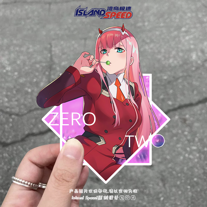 动漫二次元人物02zero two汽车贴纸车身划痕遮盖装饰贴花