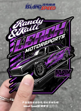 极速赛车风格个性创意紫色汽车贴纸划痕遮盖车身装饰贴花