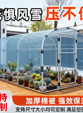 家用庭院温室大棚钢架花棚暖房保温多肉花卉遮雨盆栽园艺防虫遮雨