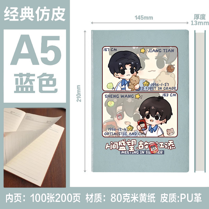 某某盛望江添小说记事手账本ins风格笔记本 手写学习日记本子周边