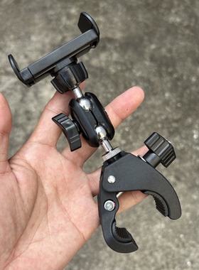 蟹钳夹大号自行车手机支架挖机防震手机座360旋转夹方向盘手机夹