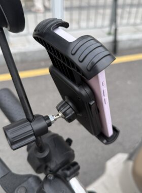 电动车手机支架外卖骑手导航架电瓶车后视镜夹杆踏板车手机夹通用