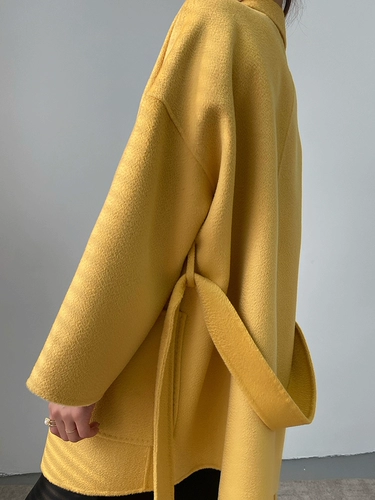 Элитное двусторонное кашемировое длинное шерстяное демисезонное шерстяное пальто, средней длины, подходит для подростков