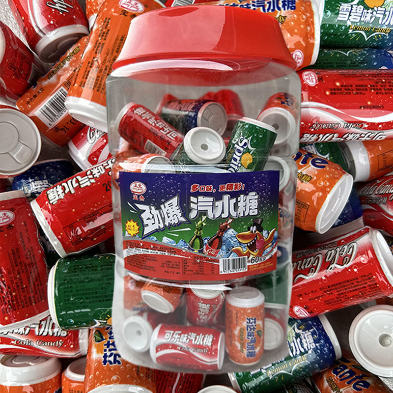 宝杰汽水糖可乐雪碧芬达爆汽糖批发怀旧儿时的零食8090后网红糖果