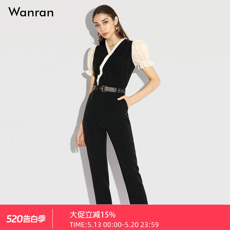 2026夏季新款女装气质黑色两件短袖衬衫上衣九分裤子港味职业套装