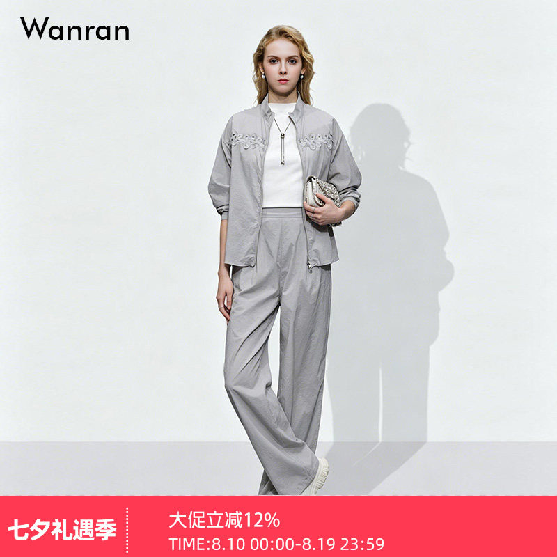 2026春夏季新款时尚休闲宽松版防晒衬衣+阔腿裤长裤防晒套装女
