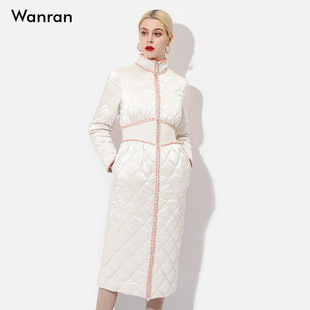 修身 冬季 2025气质白色亮面羽绒服女中长款 女装 加厚白鸭绒外套 新款