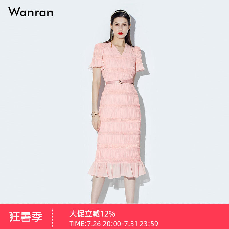 2026莞然修身雪纺包臀连衣裙