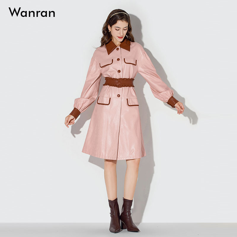 2024中長款皮衣莞然甜美