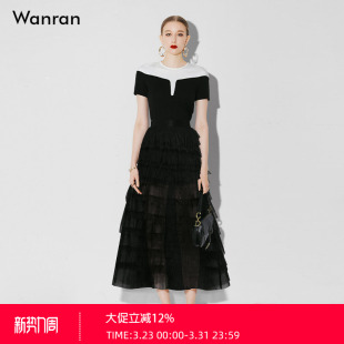 夏装2026新款小香风气质两件套短袖T恤+纱裙长裙显瘦裙子套装女