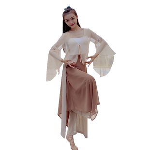 菲梵舞后中国舞蹈裤女飘逸宽松仙气雪纺裙裤古典舞演出服装阔腿裤