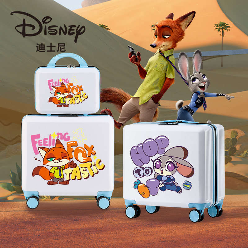 迪士尼儿童行李箱男孩可坐骑登机旅行箱疯狂动物城卡通密码拉杆箱