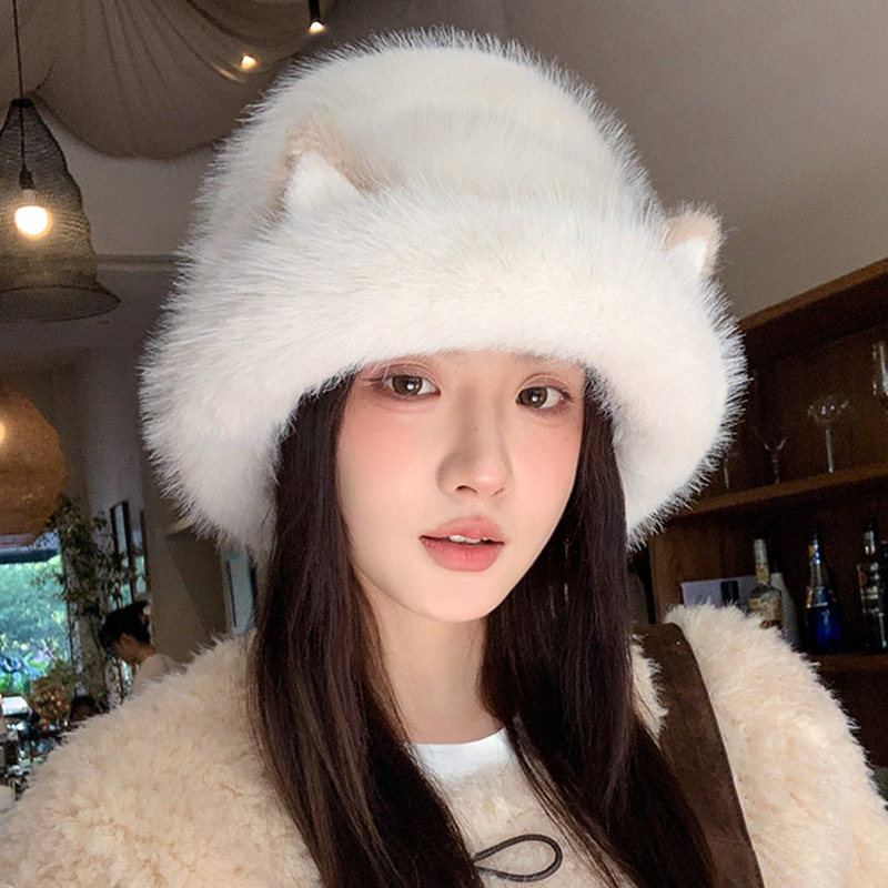 2025新款可爱猫咪耳朵毛绒渔夫帽子女冬季加厚防寒保暖短檐蒙古帽,服饰配件/皮带/帽子/围巾,帽子,淘宝优惠券,粉丝福利购,淘宝优惠卷