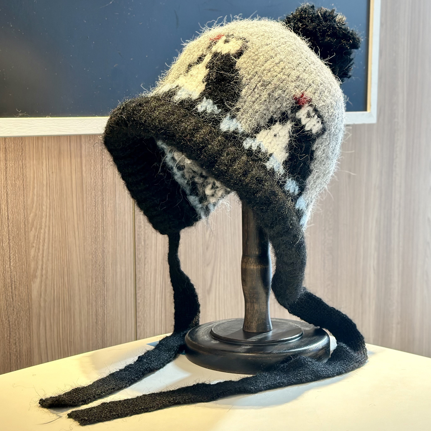 2025新款可爱企鹅提花毛线帽