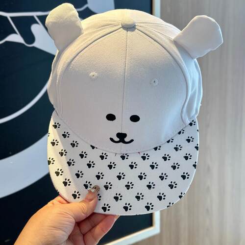 可爱小熊显脸小遮阳鸭舌帽女款