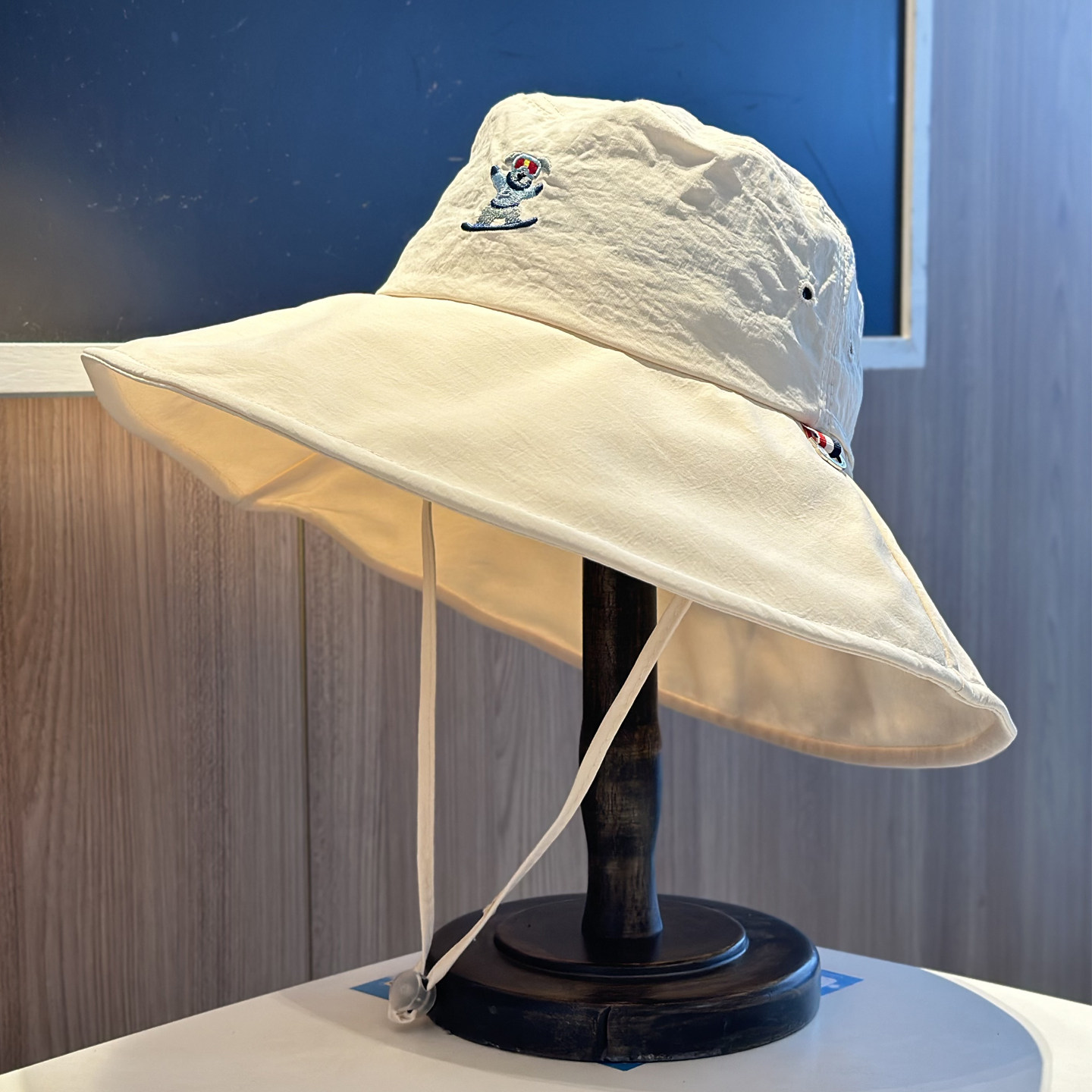 户外速干渔夫帽子女夏季大帽檐防晒遮阳帽可折叠防紫外线刺绣帽男