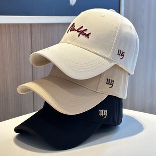 2026新款硬顶字母刺绣棒球帽子女百搭宽帽檐显脸小高品质鸭舌帽