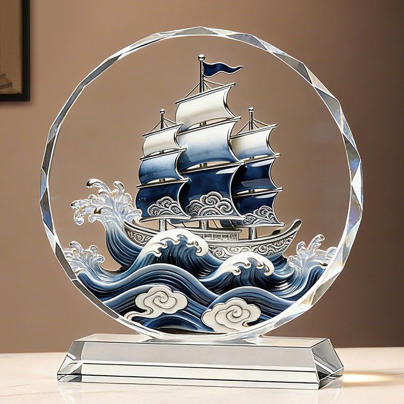 一帆风顺帆船摆件轻奢高档乔迁送礼品办公室家居客厅装饰摆台定制,家居饰品,桌面摆件,淘宝优惠券,粉丝福利购,淘宝优惠卷