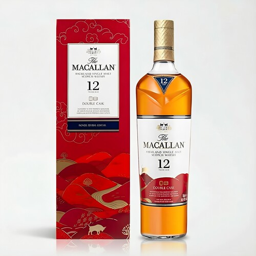 麦卡伦双雪莉桶12年Macallan牛年限量威士忌 左右版本随机发 国行