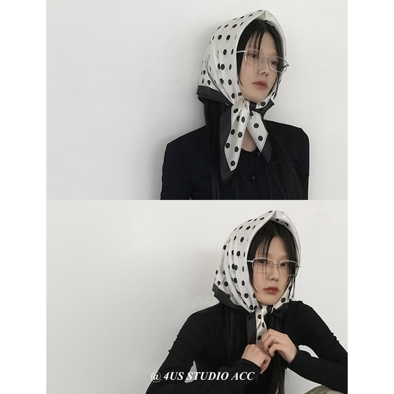 春夏季波点方形丝巾女多用途