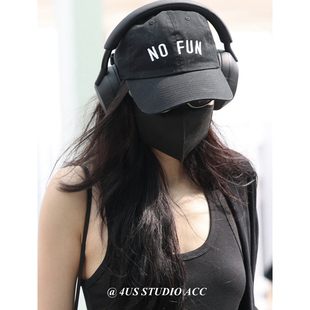 金智妮jennie同款 黑色棒球帽女街头潮牌软顶百搭弯檐鸭舌帽显脸小