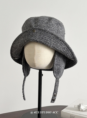 多种戴法~小众个性设计翻边渔夫帽女街头百搭秋冬护耳盆帽显脸小