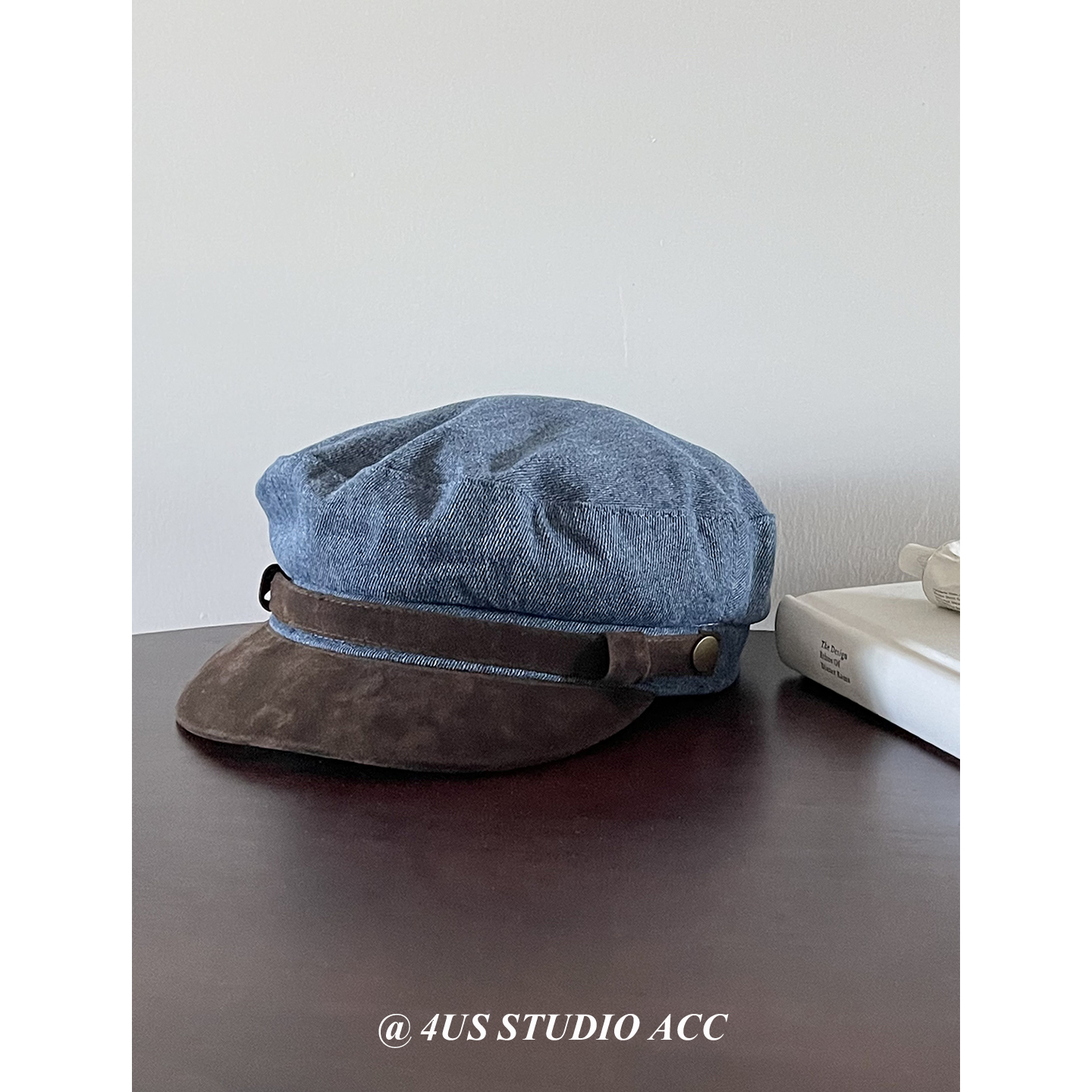 韩系早秋氛围感平顶帽报童帽