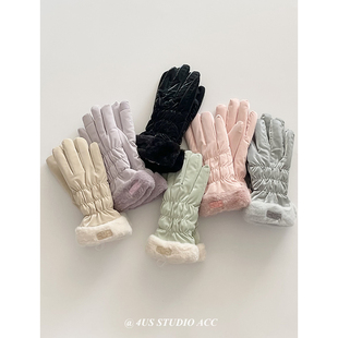 手套女冬季 可触屏防风防寒户外骑行手套 加绒加厚保暖防水2024新款